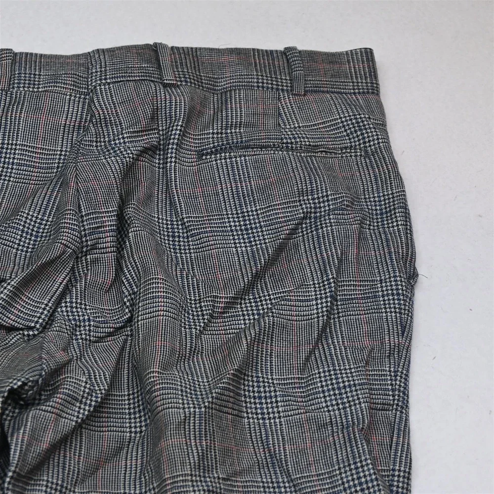 Vtg 44R 36x32 Blue Prince of Wales Check Flannel Wool Mens Jacket Pants Suit